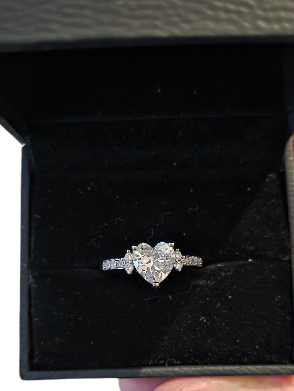 Heart-Shaped Solitaire CZ Ring in Silver